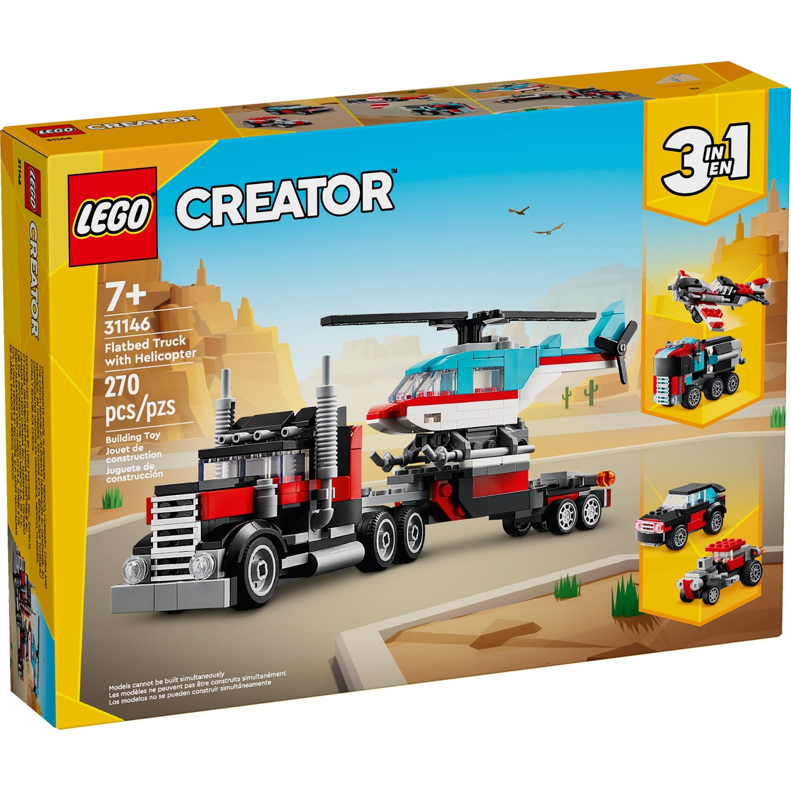 LEGO Creator Camión de Plataforma con Helicóptero, 31146, Edades 7+, 270 Piezas - Imagen 2