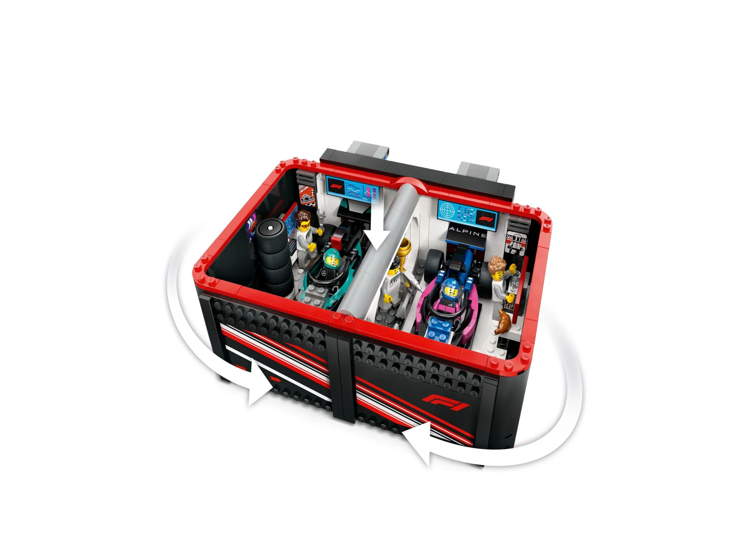 LEGO City F1 Garage Mercedes-AMG Alpine Cars Juego de construcción 60444 - 678 piezas - Imagen 2