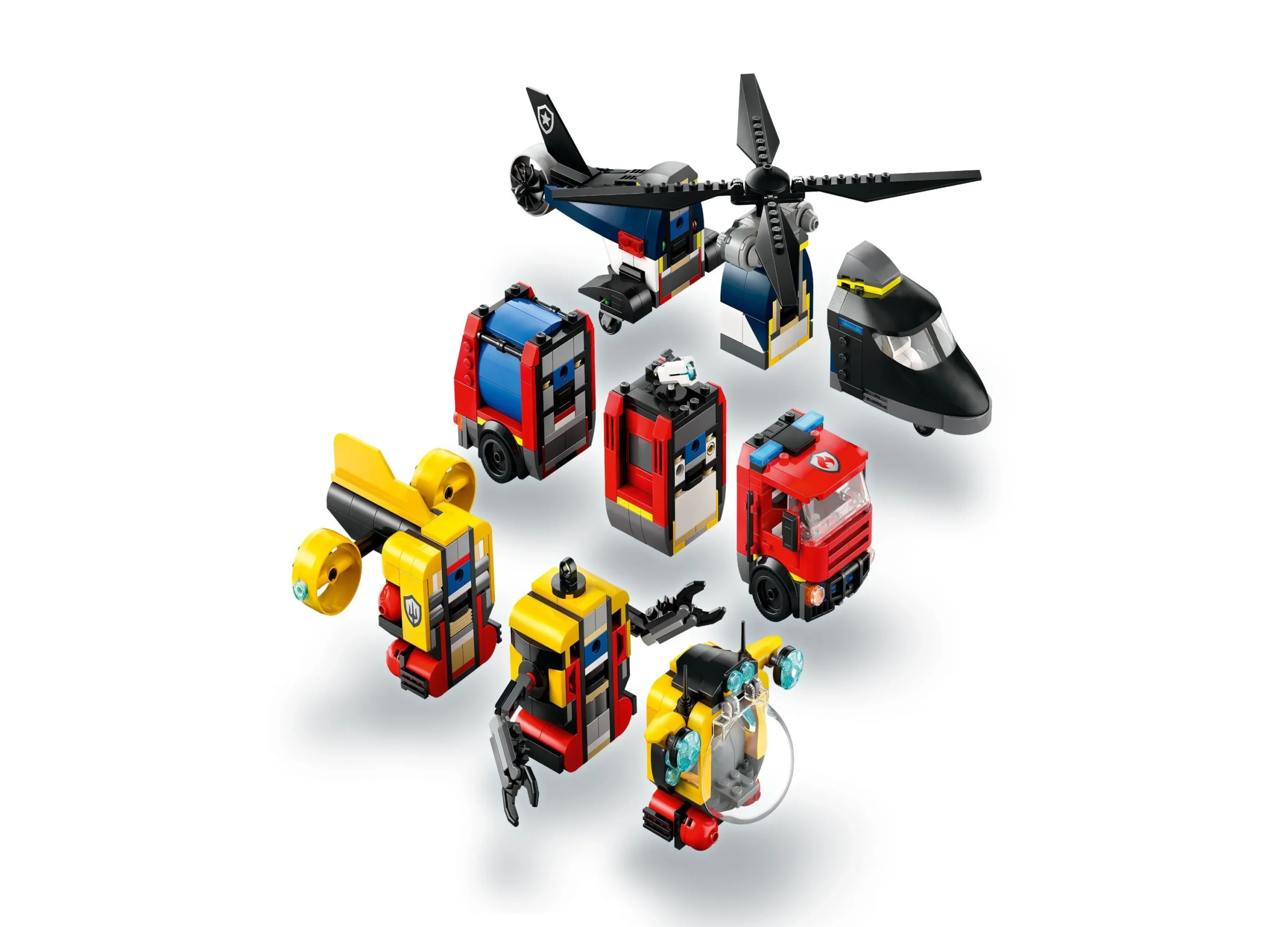 LEGO City Rescue Adventure Juego de construcción - Helicóptero, Camión de bomberos, Submarino - 874 piezas - Imagen 4