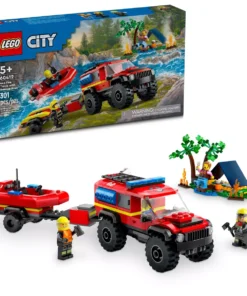LEGO® City Juego de camión de bomberos y bote de rescate 4x4 60412