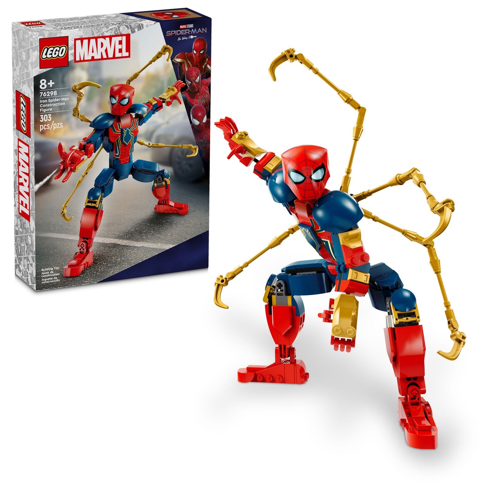 LEGO Marvel Figura de construcción Iron Spider-Man, 76298, edades 8+, 303 piezas