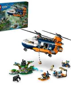 LEGO City Set de campamento base y helicóptero Jungle Explorer 60437 - 881 piezas