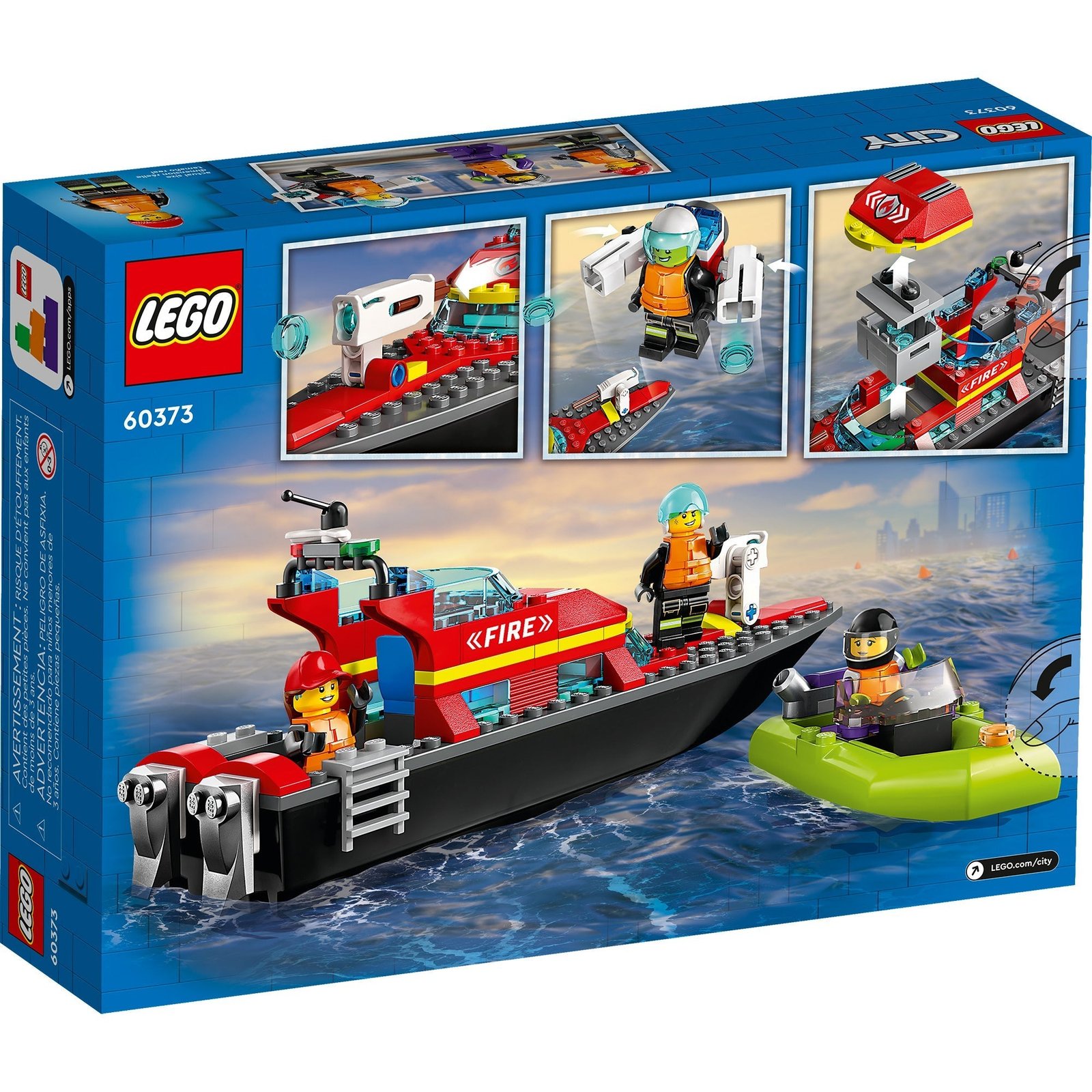 LEGO City Barco de rescate contra incendios, 60373, edades 5+, 144 piezas - Imagen 2