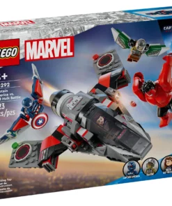 Alternative view of LEGO Marvel Set de Batalla Jet Capitán América vs. Red Hulk de 223 piezas