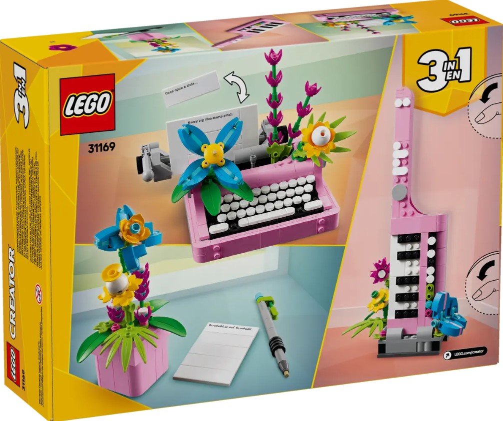 LEGO® Creator Máquina de escribir 3 en 1 con flores – 31169 - Imagen 3