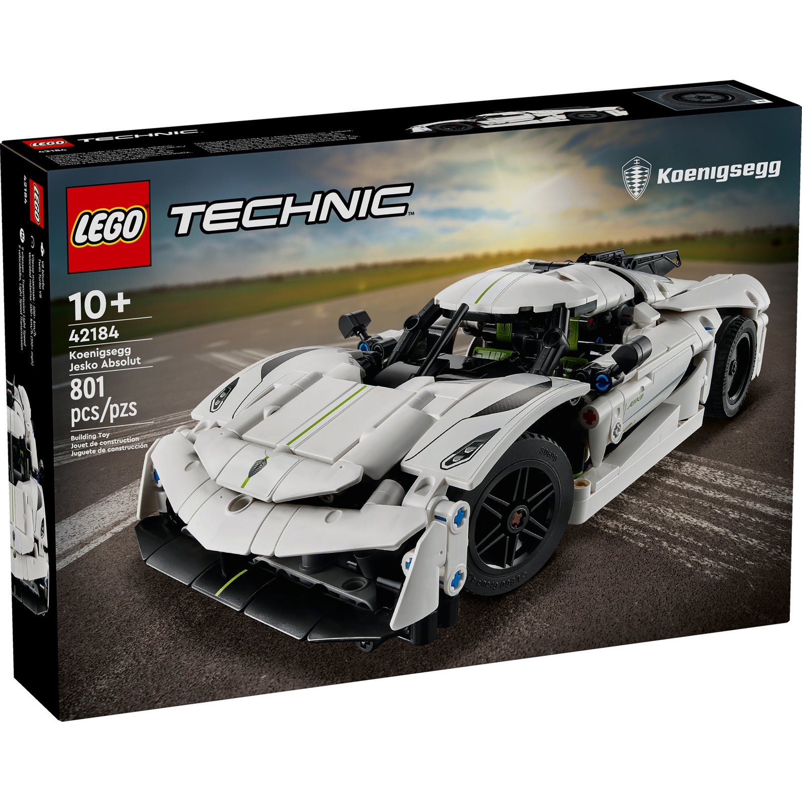 LEGO Technic Hipercoche Koenigsegg Jesko Absolut Blanco, 42184, Edades 10+, 801 Piezas - Imagen 2