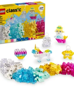 LEGO Classic Caja Mágica Transparente de 340 Piezas - Juego de Ladrillos de Construcción Coloridos