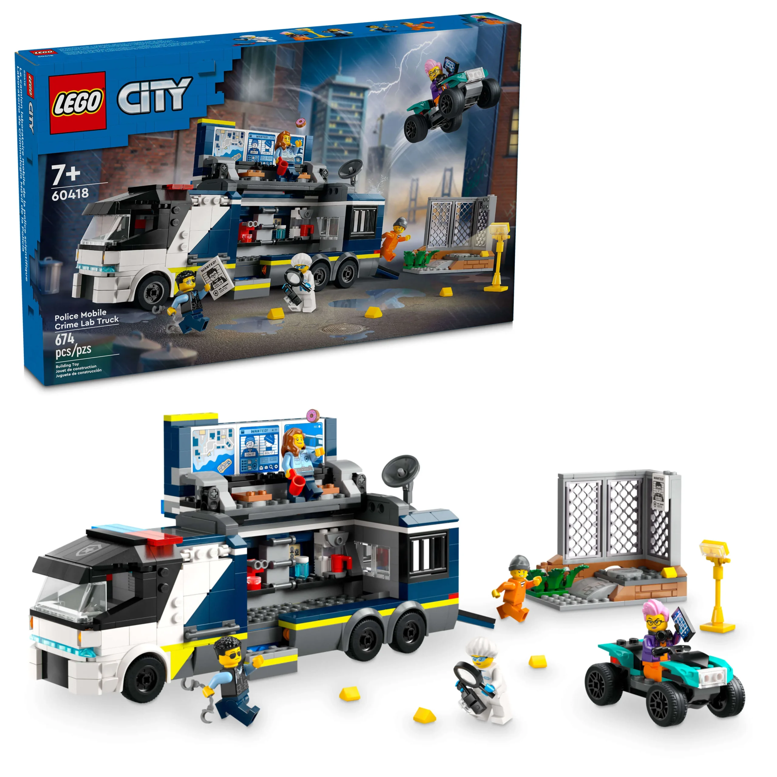 LEGO City Police Mobile Crime Lab Truck Toy 60418 con herramientas forenses