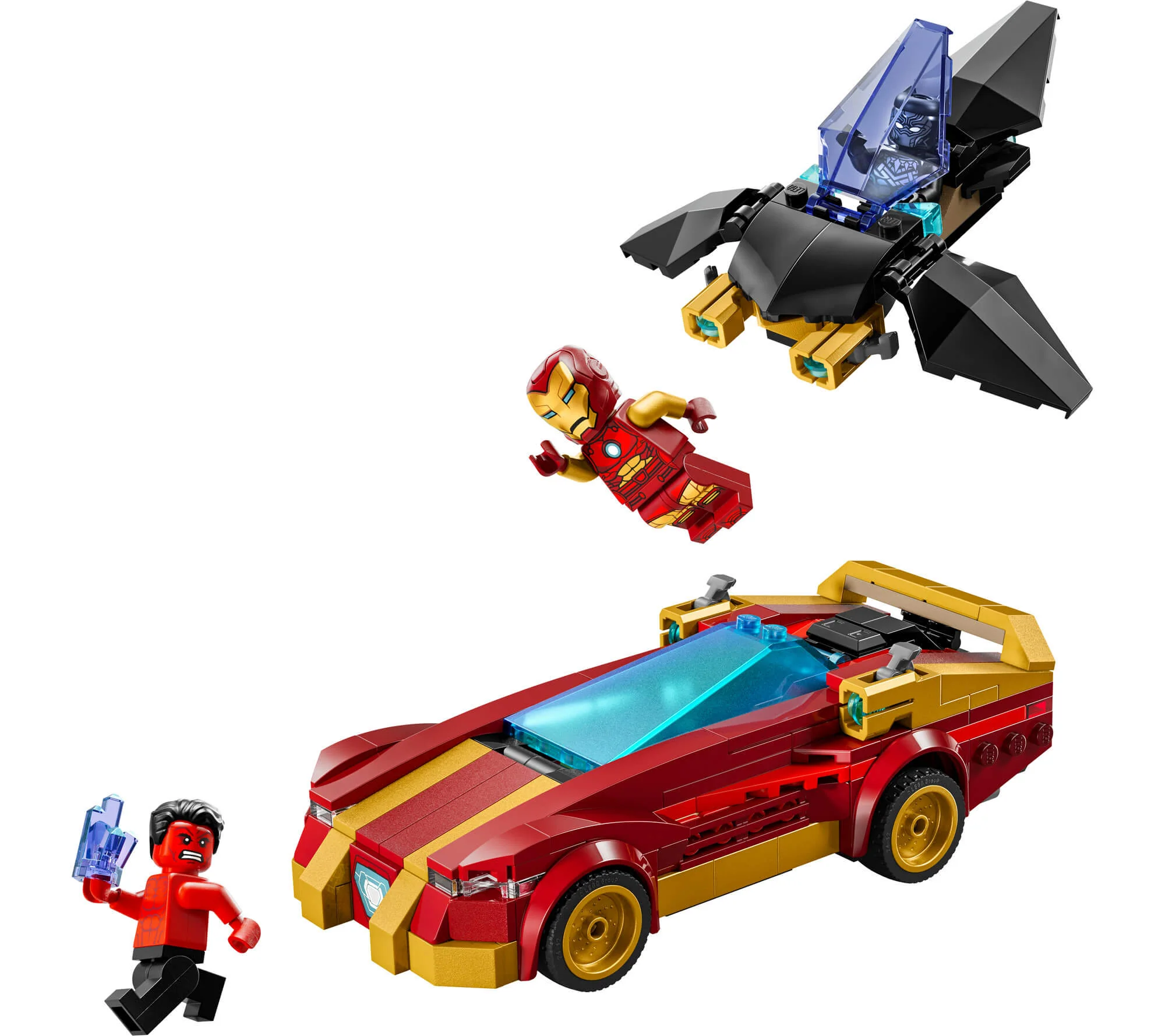LEGO Marvel Super Heroes Iron Man Car & Black Panther vs. Red Hulk Juego de 295 piezas - Imagen 3