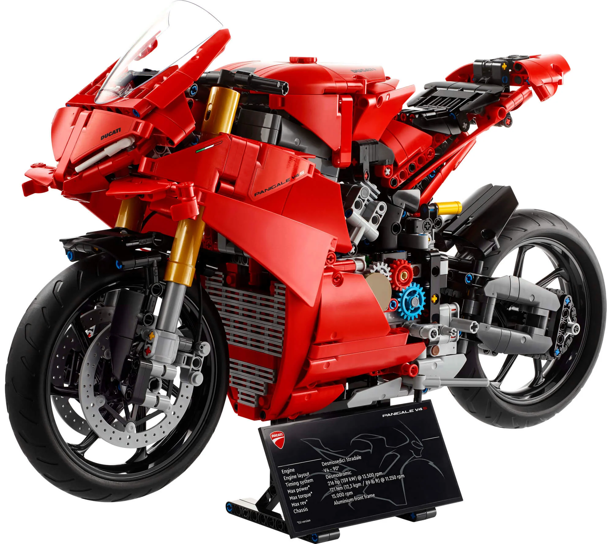 LEGO Technic Ducati Panigale V4 S Modelo de motocicleta 1.603 piezas - Rojo icónico - Imagen 3