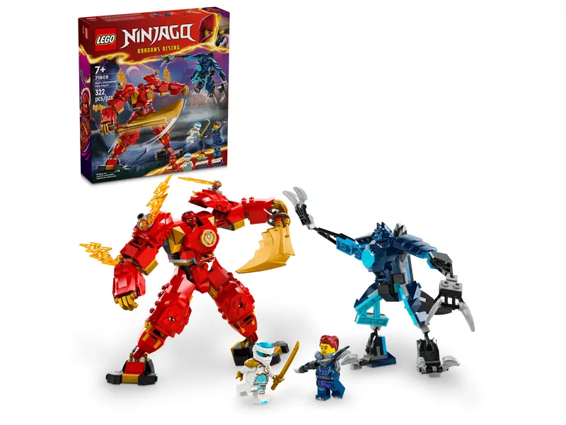 LEGO NINJAGO Juguete mecánico de fuego elemental de Kai, 322 piezas, 71808