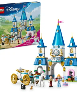 Lego | Juego de construcción de castillo y carruaje de caballos de 596 piezas de Disney Princess Cenicienta