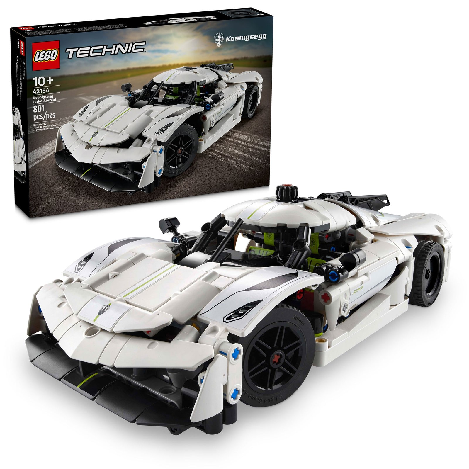 LEGO Technic Hipercoche Koenigsegg Jesko Absolut Blanco, 42184, Edades 10+, 801 Piezas