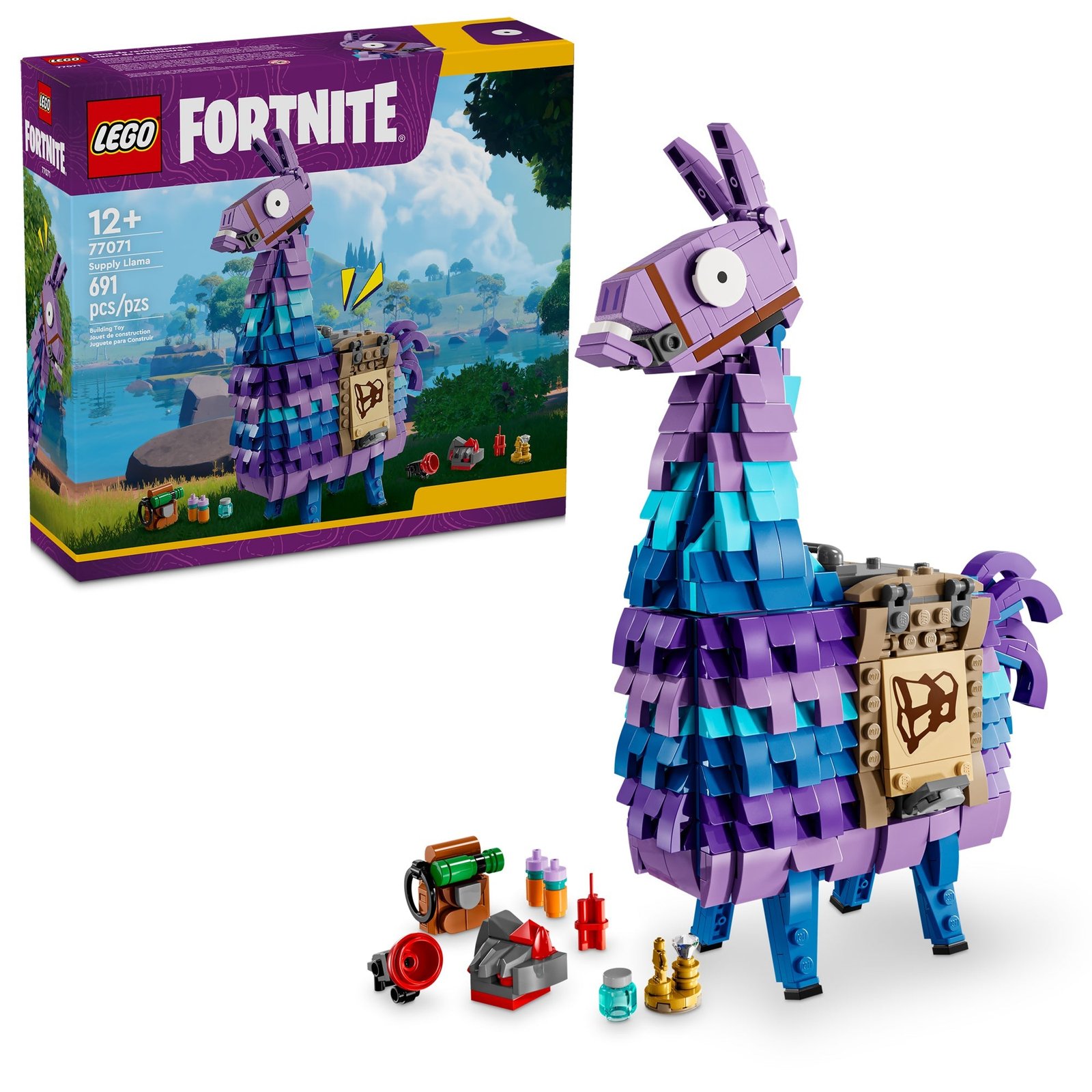 LEGO Fortnite Supply Llama, 77071, mayores de 12 años, 691 piezas