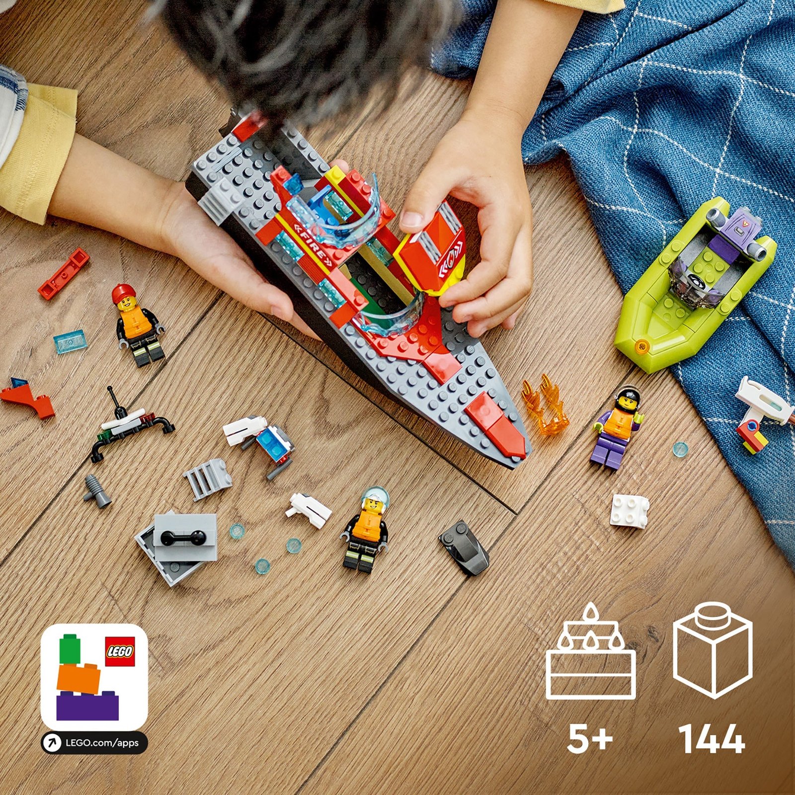 LEGO City Barco de rescate contra incendios, 60373, edades 5+, 144 piezas - Imagen 9
