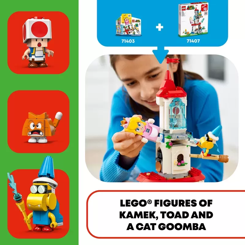 LEGO 71407 SUPER MARIO SET DE EXPANSIÓN CON TRAJE DE GATO PEACH Y TORRE CONGELADA - Imagen 9
