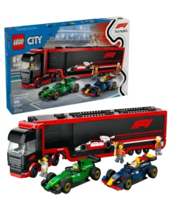 LEGO City Juego de camión y coche de transporte de carreras F1 60445 - 1086 piezas