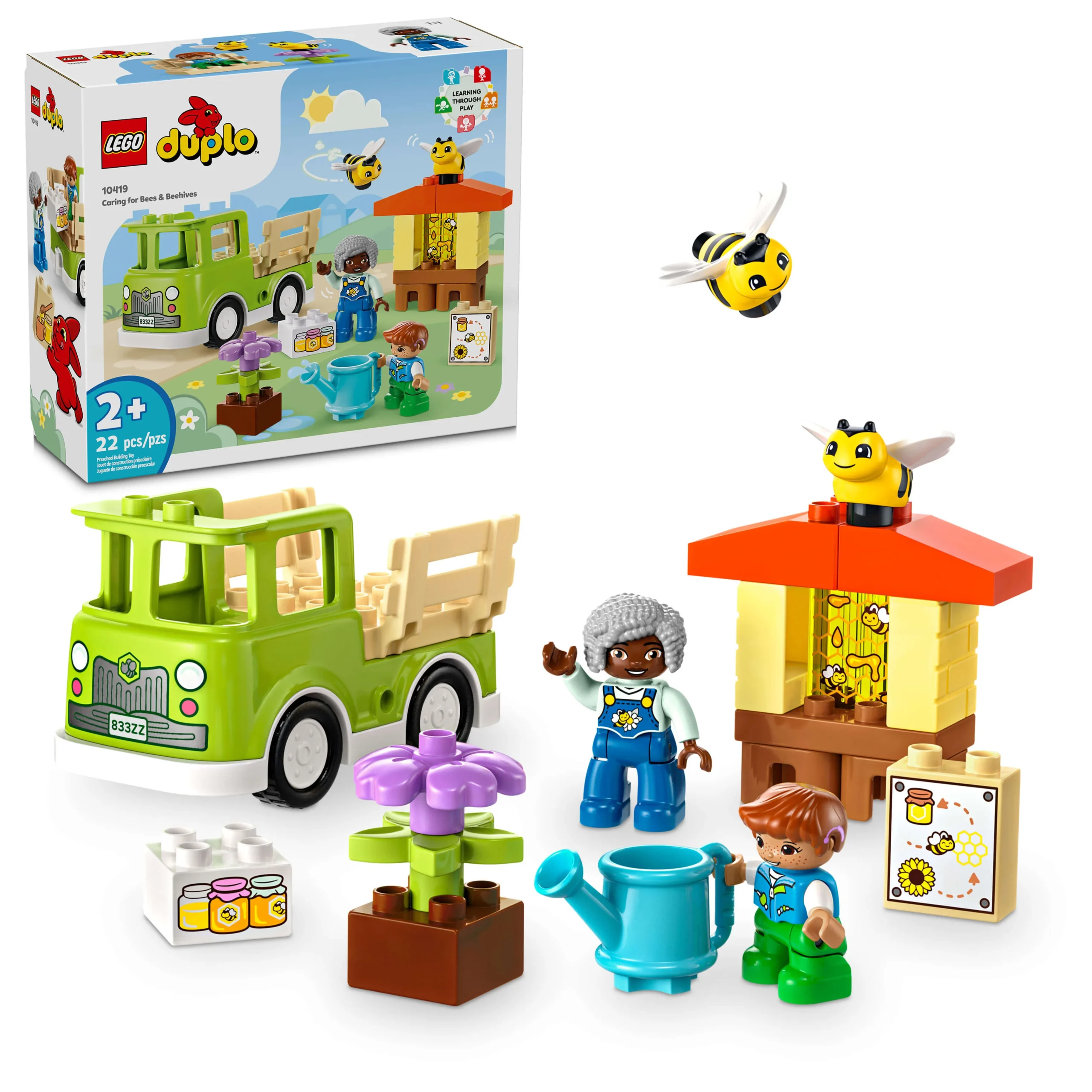 LEGO DUPLO Town Juego de cuidado de abejas y colmenas de 22 piezas