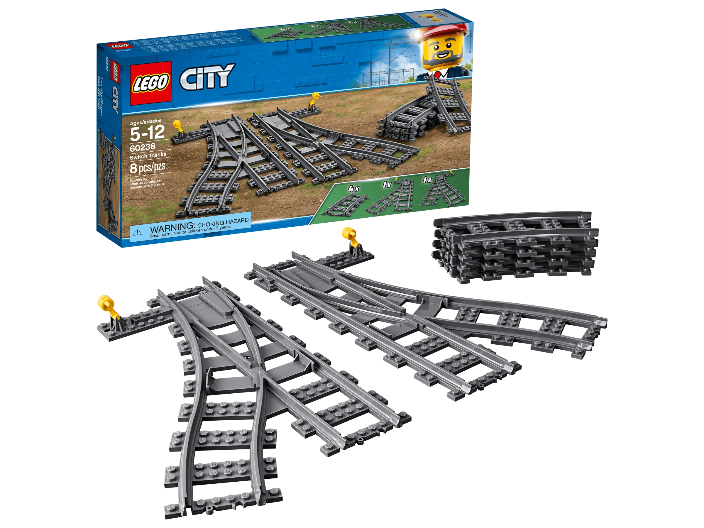 LEGO City Switch Tracks 60238 Kit de construcción de expansión - 6 piezas