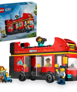 LEGO City Autobús turístico de juguete de 384 piezas - Modelo rojo de dos pisos 60407