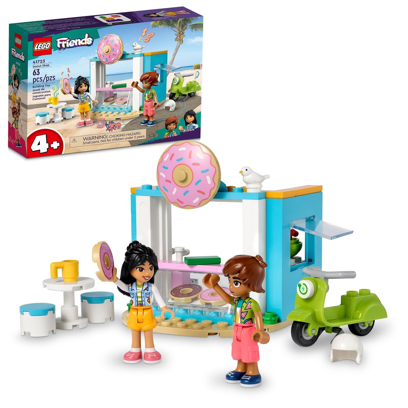 LEGO Friends Tienda de Donas, 41723, Edades 4+, 63 Piezas