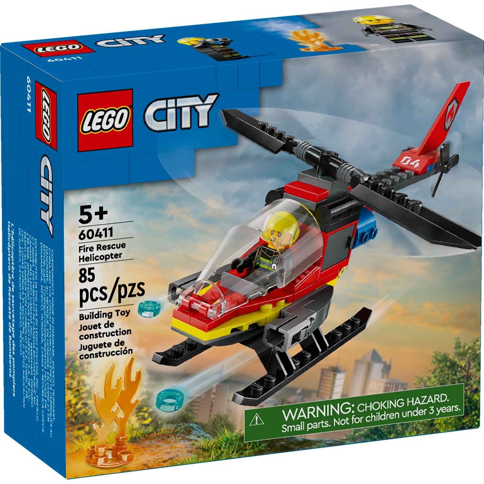 LEGO City Helicóptero de Rescate de Bomberos, 60411, Edades 5+, 85 Piezas - Imagen 2