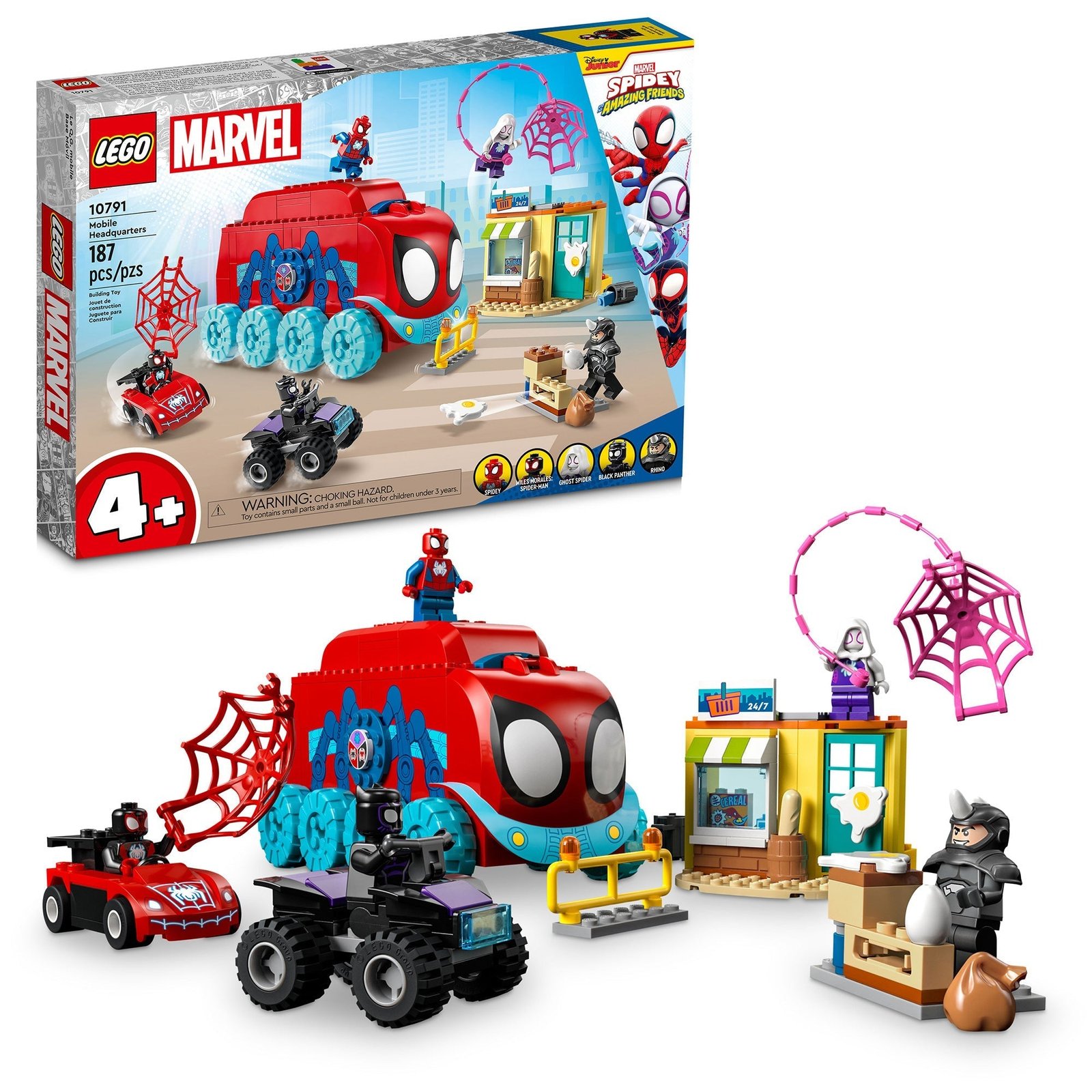 LEGO Marvel Cuartel Móvil del Equipo Spidey, 10791, Edades 4+, 187 Piezas